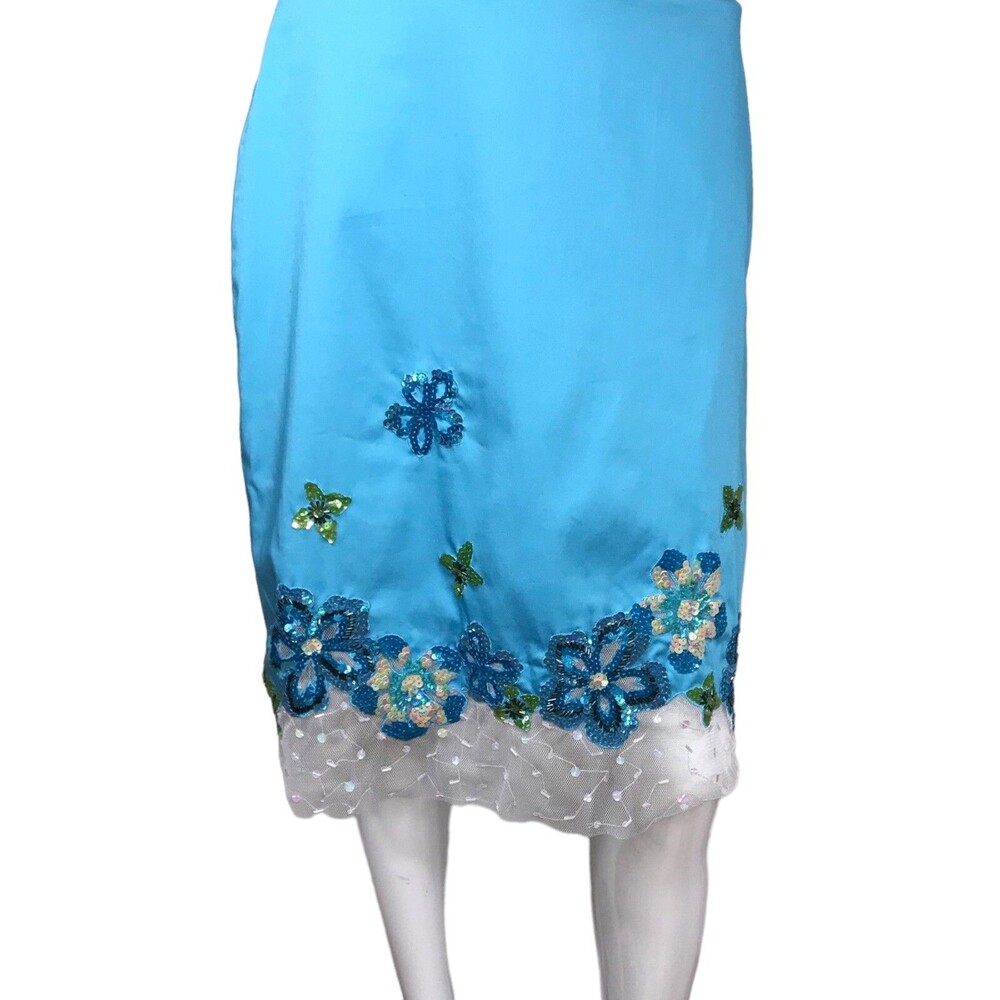 Kelly & Diane Sz 6 ❤NEW❤ Exquisite Sequins Embellished Spring Summery Blue Skirt